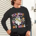 Teaching My Boos Ghost Teacher Cute Groovy Halloween Teacher Unisex Long Sleeve T-Shirt, gift for family, gift for coworker Teaching My Boos Ghost Teacher Cute Groovy Halloween Teacher Unisex Long Sleeve T-Shirt, gift for family, gift for coworker