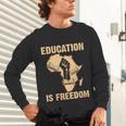 History Education Is Freedom African Map Black Teacher Unisex Long Sleeve T-Shirt, gift for family, gift for coworker History Education Is Freedom African Map Black Teacher Unisex Long Sleeve T-Shirt, gift for family, gift for coworker