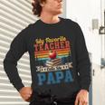 Vintage Retro My Favorite Teacher Calls Me Papa Father's Day Unisex Long Sleeve T-Shirt, gift for family, gift for coworker