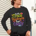 Will Trade Students For Candy Teacher Halloween Costume Unisex Long Sleeve T-Shirt, gift for family, gift for coworker