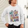 My Cat Ate My Lesson Plans Teacher Cat Humor Unisex Long Sleeve T-Shirt, gift for family, gift for coworker My Cat Ate My Lesson Plans Teacher Cat Humor Unisex Long Sleeve T-Shirt, gift for family, gift for coworker