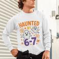 Haunted 67 Ghost Math Teacher Halloween Costume Math Pun Unisex Long Sleeve T-Shirt, gift for family, gift for coworker Haunted 67 Ghost Math Teacher Halloween Costume Math Pun Unisex Long Sleeve T-Shirt, gift for family, gift for coworker
