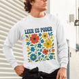 Leer Es Poder Cute Floral Boho Spanish Teacher Reading Unisex Long Sleeve T-Shirt, gift for family, gift for coworker Leer Es Poder Cute Floral Boho Spanish Teacher Reading Unisex Long Sleeve T-Shirt, gift for family, gift for coworker