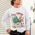 One Merry Teacher Groovy Christmas Tree Pjs Xmas Teacher Unisex Long Sleeve T-Shirt, gift for family, gift for coworker