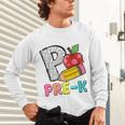P Is For Pre-K Teacher Pencil Apple Back To School Unisex Long Sleeve T-Shirt, gift for family, gift for coworker P Is For Pre-K Teacher Pencil Apple Back To School Unisex Long Sleeve T-Shirt, gift for family, gift for coworker