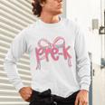 Preppy Pre k Back To School Pre-k Teachers Girls Cute Bow Unisex Long Sleeve T-Shirt, gift for family, gift for coworker Preppy Pre k Back To School Pre-k Teachers Girls Cute Bow Unisex Long Sleeve T-Shirt, gift for family, gift for coworker