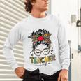 Teacher Life Messy Bun Glasses Leopard Sunflower Unisex Long Sleeve T-Shirt, gift for family, gift for coworker Teacher Life Messy Bun Glasses Leopard Sunflower Unisex Long Sleeve T-Shirt, gift for family, gift for coworker