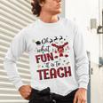 Teachers Oh What Fun It Is To Teach Cute Red Plaid Reindeer Unisex Long Sleeve T-Shirt, gift for family, gift for coworker