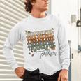 Thankful Teacher Thanksgiving Fall Pumpkin Turkey Unisex Long Sleeve T-Shirt, gift for family, gift for coworker