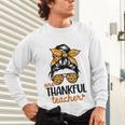 Thanksgiving Shirt Teacher Women Messy Bun Thankful Teacher Unisex Long Sleeve T-Shirt, gift for family, gift for coworker Thanksgiving Shirt Teacher Women Messy Bun Thankful Teacher Unisex Long Sleeve T-Shirt, gift for family, gift for coworker