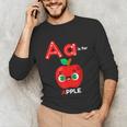 A Is For Apple Pre-K Kindergarten Teacher Student Unisex Long Sleeve T-Shirt, funny gift A Is For Apple Pre-K Kindergarten Teacher Student Unisex Long Sleeve T-Shirt, funny gift