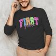 Back To School Neon Checkered First Grade Colorful Teacher Unisex Long Sleeve T-Shirt, funny gift Back To School Neon Checkered First Grade Colorful Teacher Unisex Long Sleeve T-Shirt, funny gift