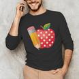 Back To School Pencil And Apple Teacher Student Unisex Long Sleeve T-Shirt, funny gift Back To School Pencil And Apple Teacher Student Unisex Long Sleeve T-Shirt, funny gift