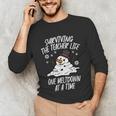Christmas Surviving Teacher Life Meltdown Xmas Women Men Unisex Long Sleeve T-Shirt, funny gift