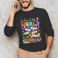 Color The World With Kindness Crayon Positivity Teacher Unisex Long Sleeve T-Shirt, funny gift