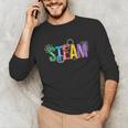 Colorful Steam Letters For Steam Program Teacher And Student Unisex Long Sleeve T-Shirt, funny gift