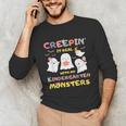 Creepin It Real With Kindergarten Monsters Halloween Teacher Unisex Long Sleeve T-Shirt, funny gift Creepin It Real With Kindergarten Monsters Halloween Teacher Unisex Long Sleeve T-Shirt, funny gift