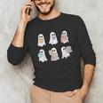 Cute Boo Ghost Reading Books Halloween Librarian Teacher Kid Unisex Long Sleeve T-Shirt, funny gift