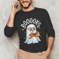 Cute Ghost Reading Book Librarian Teacher Halloween Costume Unisex Long Sleeve T-Shirt, funny gift
