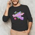 Cute Teacher Shirt 80's 90's Style Retro Old School Teacher For Men Women Unisex Long Sleeve T-Shirt, funny gift
