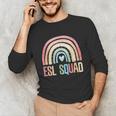 ESL Squad Teacher Crew Team Back To School English Rainbow Unisex Long Sleeve T-Shirt, funny gift