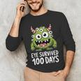 Eye Survived 100 Days Of School Monster Lover Teacher Kids Unisex Long Sleeve T-Shirt, funny gift Eye Survived 100 Days Of School Monster Lover Teacher Kids Unisex Long Sleeve T-Shirt, funny gift