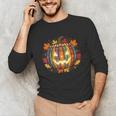 Fall Pumpkin Book Lover Spooky Librarian Teacher Halloween Unisex Long Sleeve T-Shirt, funny gift