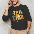 Fall Teacher Pumpkin Coquette Bow Autumn Classroom Unisex Long Sleeve T-Shirt, funny gift Fall Teacher Pumpkin Coquette Bow Autumn Classroom Unisex Long Sleeve T-Shirt, funny gift
