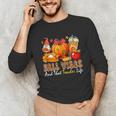 Fall Vibes Costume Teacher Thanksgiving Leopard Gnome Unisex Long Sleeve T-Shirt, funny gift
