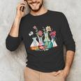 Floral Beakers Chemistry Lab Teacher Unisex Long Sleeve T-Shirt, funny gift