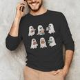 Ghost Reading Books Teacher Halloween Librarian Cute Boook Unisex Long Sleeve T-Shirt, funny gift