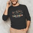Groovy Tiny Human Tamer Floral Kindergarten Teacher Unisex Long Sleeve T-Shirt, funny gift