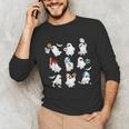 Halloween PE Teacher Ghost Playing Soccer Football Baseball Unisex Long Sleeve T-Shirt, funny gift