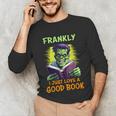 Halloween Teacher Librarian Frankenstein Reading Books Unisex Long Sleeve T-Shirt, funny gift
