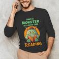 Halloween Teacher Librarian Monster Reading Books Men Women Kids Unisex Long Sleeve T-Shirt, funny gift