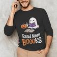 Halloween Teacher Women Cute Reading Ghost Read More Books Unisex Long Sleeve T-Shirt, funny gift