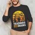 Halloween Teachers Science Math Teachers Love Brains Unisex Long Sleeve T-Shirt, funny gift