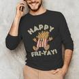 Happy Fri Yay Retro French Fries Friday Lovers Fun Teacher Unisex Long Sleeve T-Shirt, funny gift