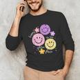 Happy To See Your Face Teacher Flower Back To School Unisex Long Sleeve T-Shirt, funny gift