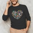 Heart Shape Art Teacher And Painting Sketching Artist Unisex Long Sleeve T-Shirt, funny gift Heart Shape Art Teacher And Painting Sketching Artist Unisex Long Sleeve T-Shirt, funny gift
