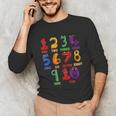 Learning Math Numbers Counting Back To School Teacher For Men Women Girls Kids Unisex Long Sleeve T-Shirt, funny gift