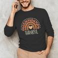 Leopard Rainbow Thankful Thanksgiving Teacher Women Kids Unisex Long Sleeve T-Shirt, funny gift Leopard Rainbow Thankful Thanksgiving Teacher Women Kids Unisex Long Sleeve T-Shirt, funny gift
