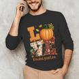 Love Kindergarten Teacher Turkey Thanksgiving Autumn Fall Unisex Long Sleeve T-Shirt, funny gift