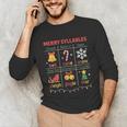 Merry Syllables Teacher Christmas Educational Kids Unisex Long Sleeve T-Shirt, funny gift Merry Syllables Teacher Christmas Educational Kids Unisex Long Sleeve T-Shirt, funny gift