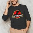 Nerdy No Internet Dinosaur Computer Science Teacher Unisex Long Sleeve T-Shirt, funny gift