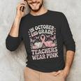 In October 2nd Grade Teachers Wear Pink Ribbon Breast Cancer Unisex Long Sleeve T-Shirt, funny gift In October 2nd Grade Teachers Wear Pink Ribbon Breast Cancer Unisex Long Sleeve T-Shirt, funny gift