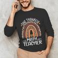 One Thankful Math Teacher Leopard Rainbow Thanksgiving Unisex Long Sleeve T-Shirt, funny gift