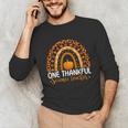 One Thankful Science Teacher Rainbow Boho Fall Thanksgiving Unisex Long Sleeve T-Shirt, funny gift