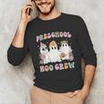Preschool Boo Crew Groovy Halloween Floral Ghost Teacher Men Women Kids Unisex Long Sleeve T-Shirt, funny gift Preschool Boo Crew Groovy Halloween Floral Ghost Teacher Men Women Kids Unisex Long Sleeve T-Shirt, funny gift