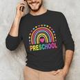 Preschool Rainbow Girls Boys Kids Teacher Back To School Unisex Long Sleeve T-Shirt, funny gift